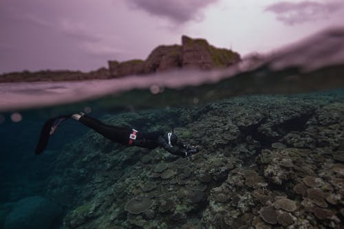 Person Diving in Sea
