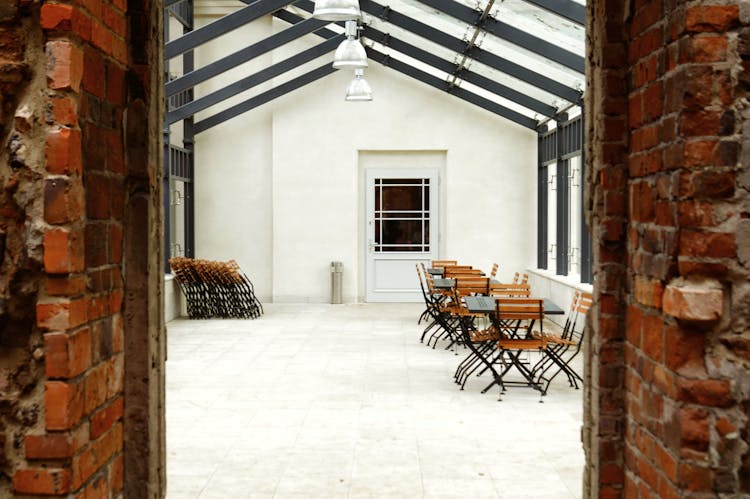 Dining Hall With Tables And Chairs 