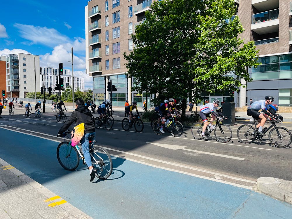 People Riding Bicycles on the Road