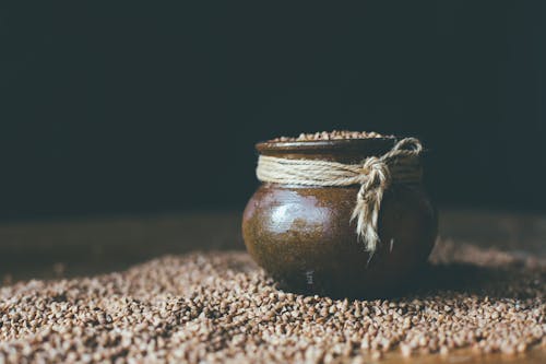 Free Close-up of a Pot with Grains Stock Photo