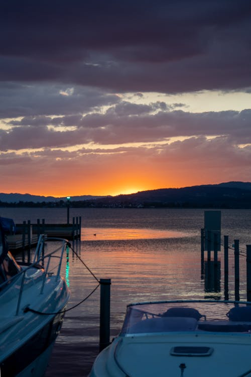 Free A View of the Golden Hour from a Dock Stock Photo