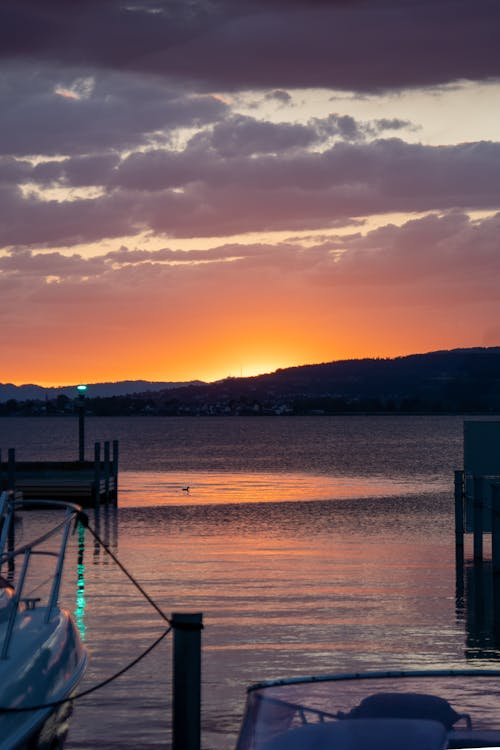 
A View of the Golden Hour from a Dock