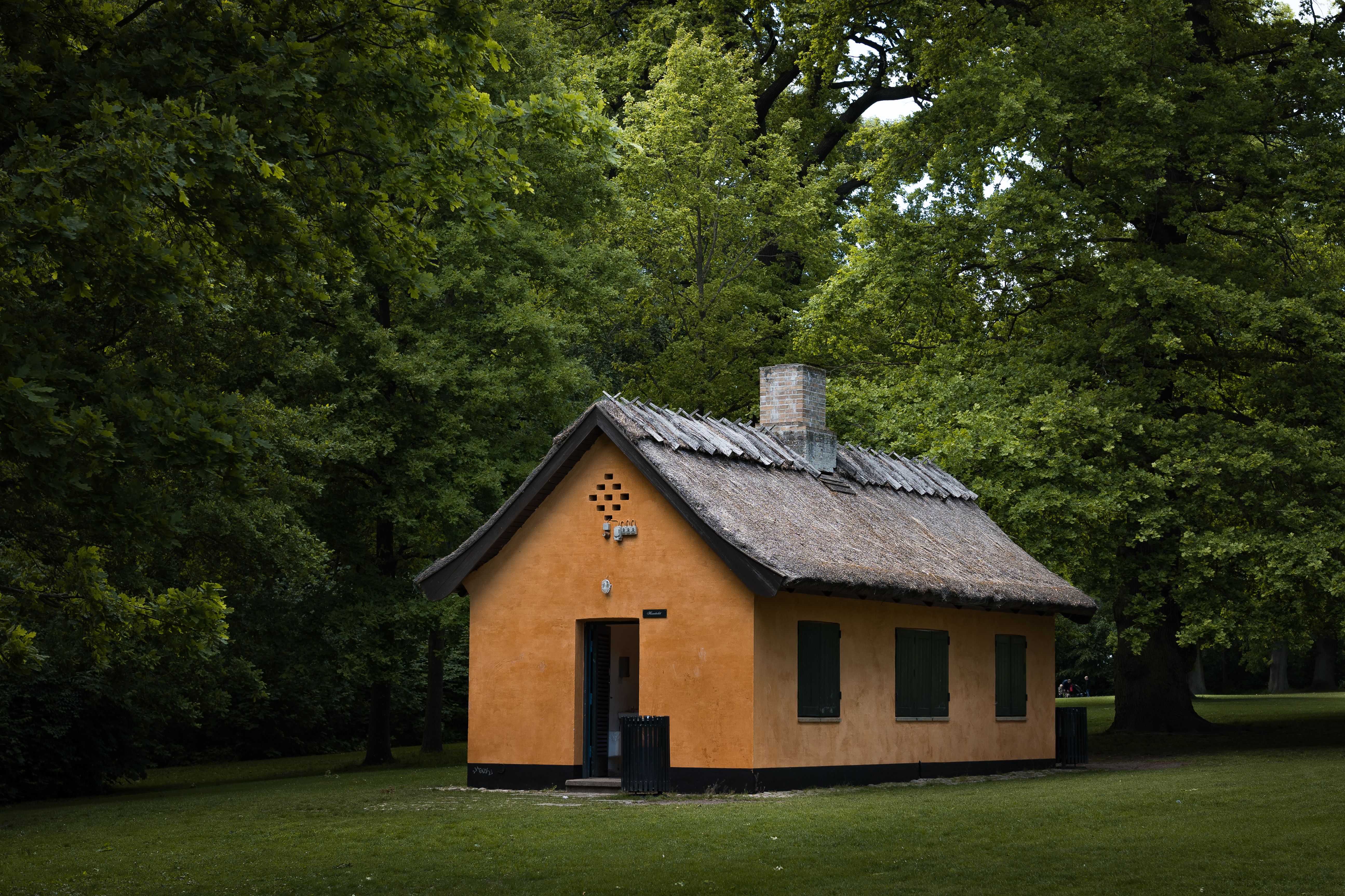 A Brown House Near Tall Green Trees · Free Stock Photo