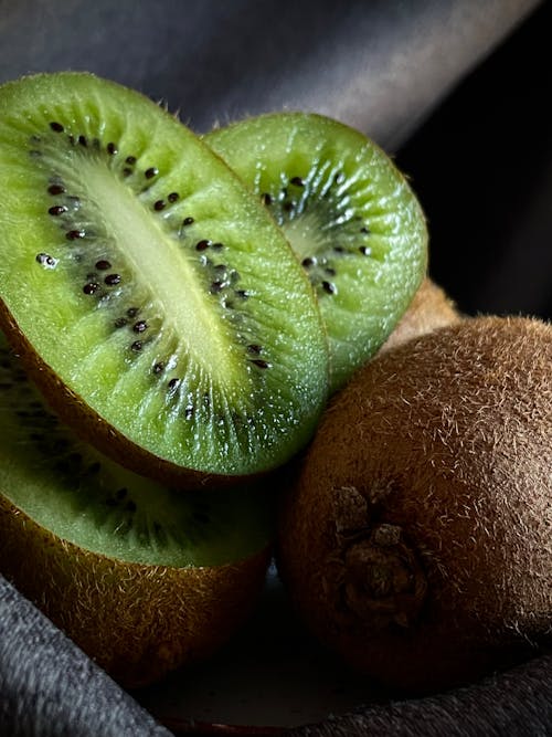 Close-Up Shot of Sliced Fresh Kiwifruit