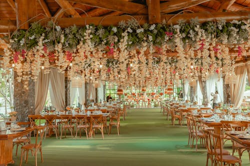 Brown Wooden Chairs and Table With Table Settings