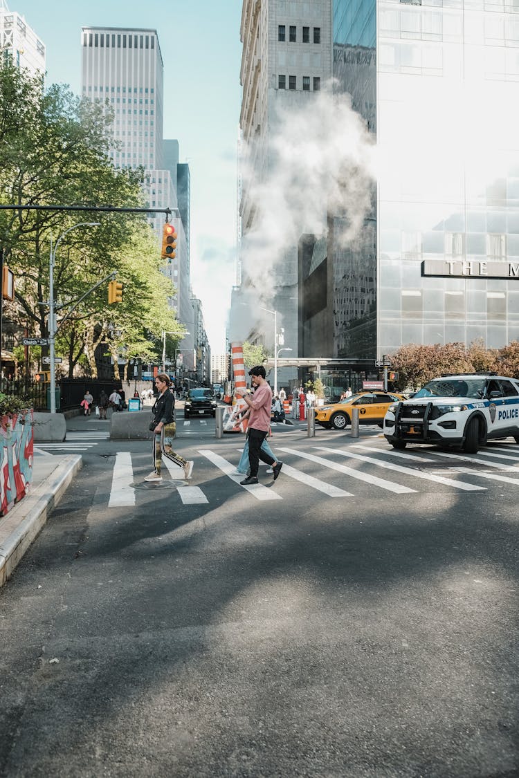 People Walking On Pedestrian Lane