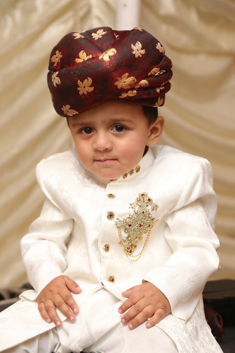 Little Boy Dressed As Hindu Raja
