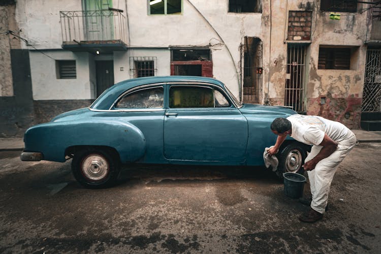 Man Washing Car