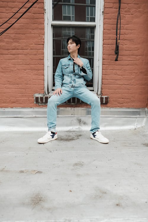 Man in Denim Jacket and Jeans