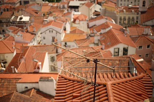 Orange Roofs of Houses in Lisbon, Portugal
