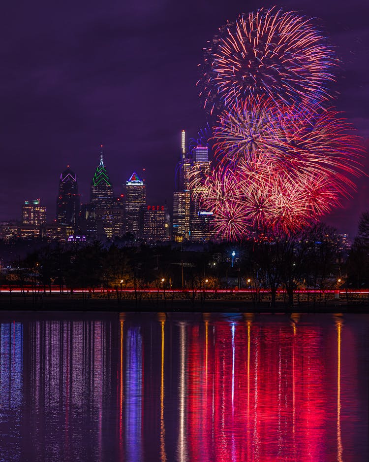 Fireworks In City