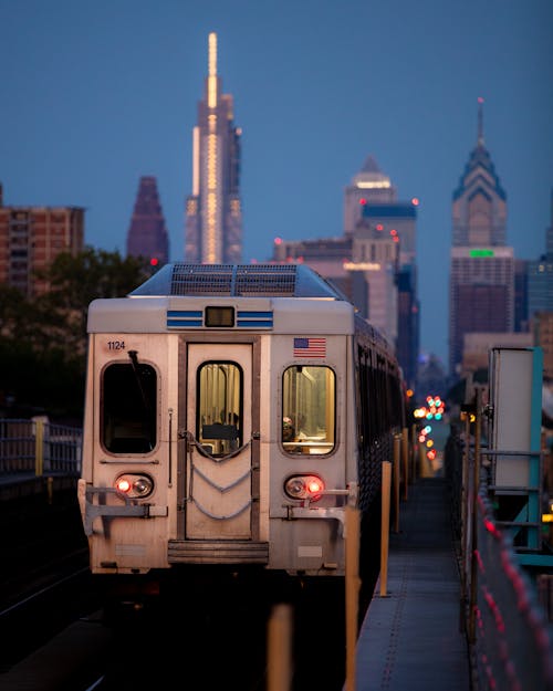 Free Metro Train on Station Stock Photo