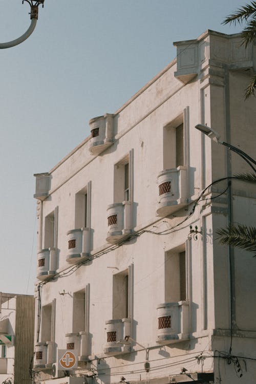 Balconies in a White Building 
