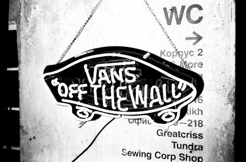 Free Vans Off The Wall Hanging Decor In Bianco E Nero Stock Photo