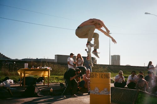 Person Performing Skateboard Trick