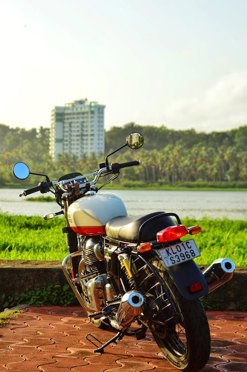 Parked Motorcycle on Riverside 