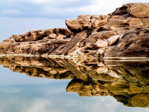 Rock Formation Mirrored by Water