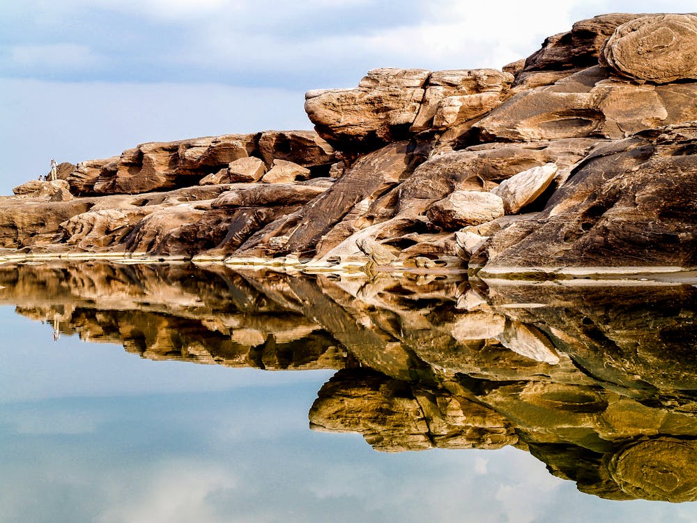 Rock Formation Mirrored by Water