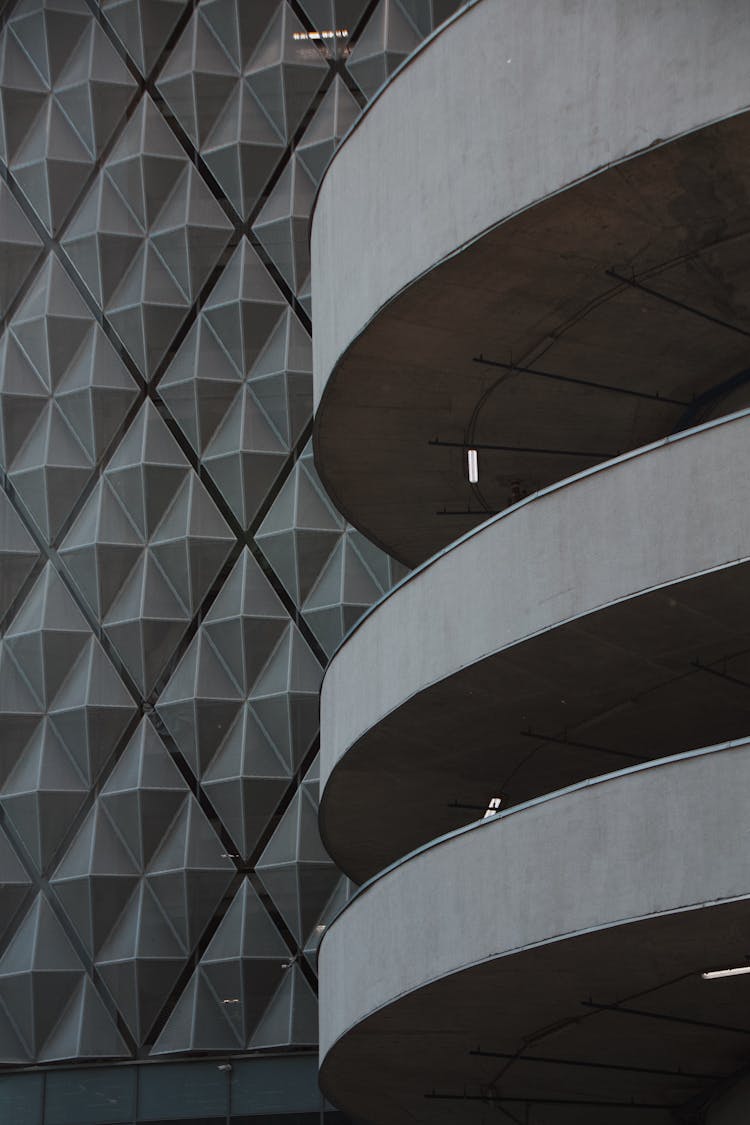 Spherical Driveway Of A Parking Building