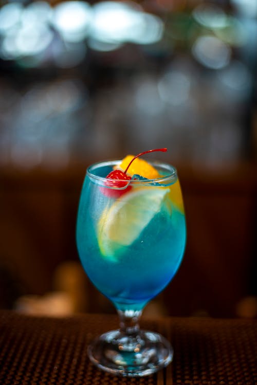 Free Close-Up Shot of a Glass of Cocktail
 Stock Photo
