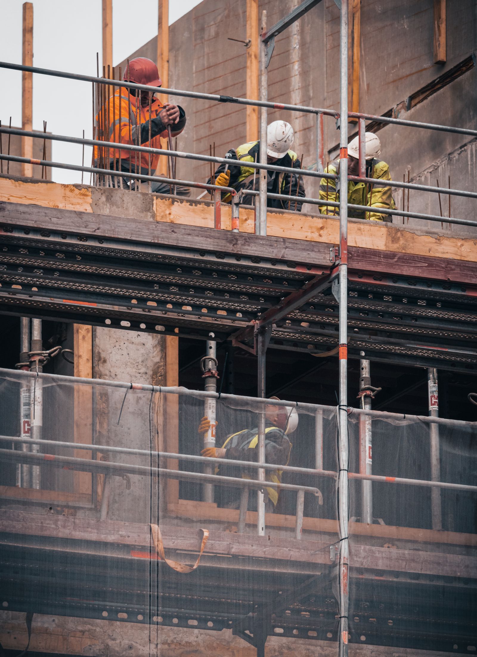 Structural build-out with scaffolding