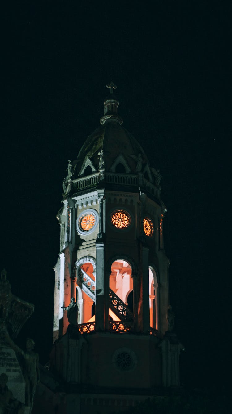 Gothic Church Tower At Night