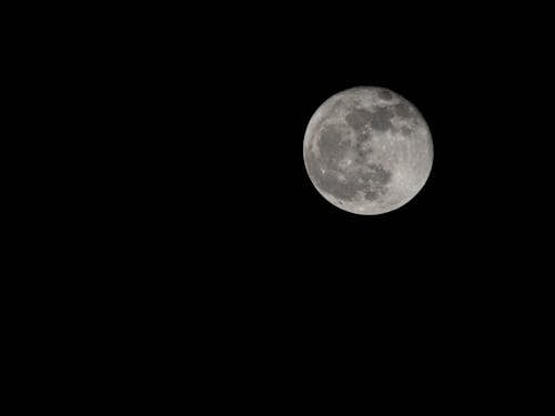 Free Full Moon over Black Background Stock Photo