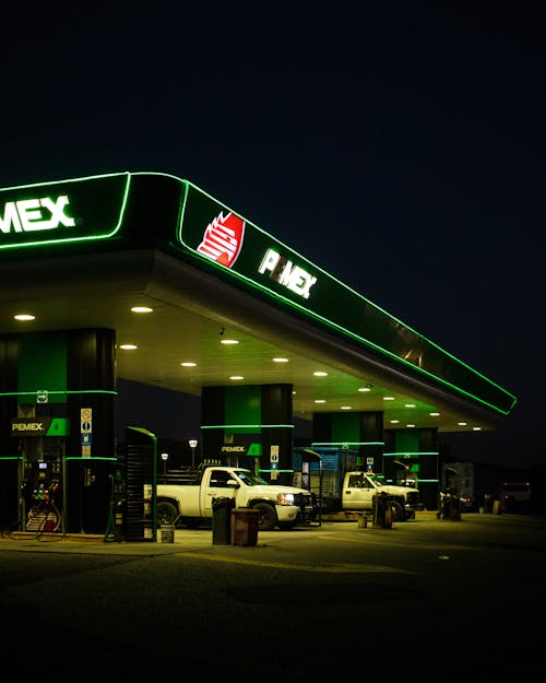 Free Pemex Gas Station in Mexico Stock Photo