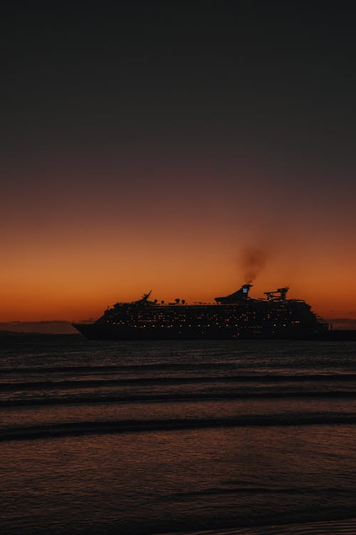 Cruise Ship on Sea at Dawn