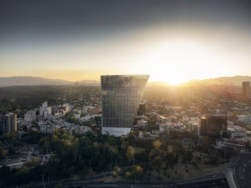 Aerial Photography of Buildings in Mexico City during Sunset