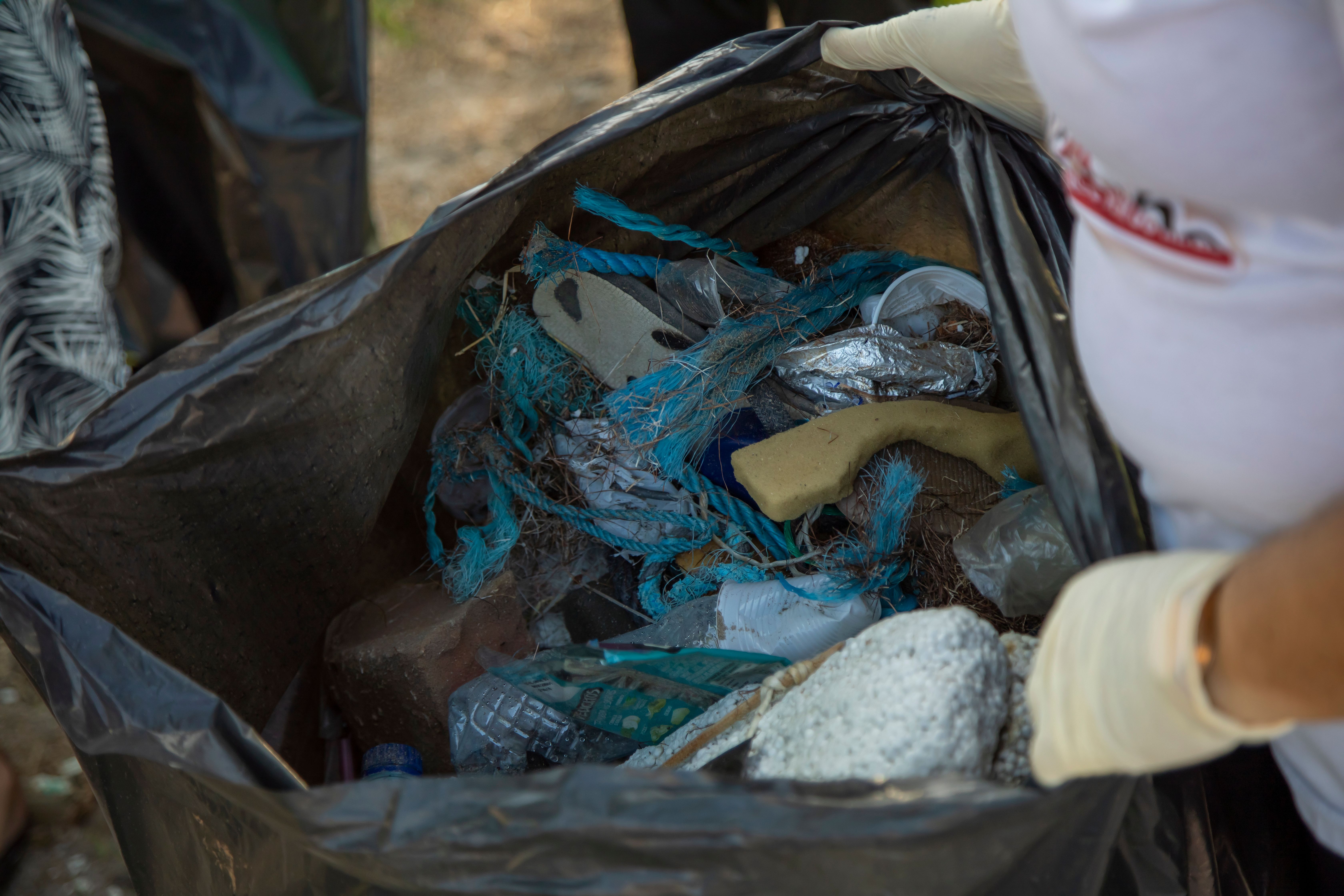 Commercial trash bags and waste for business pickup service