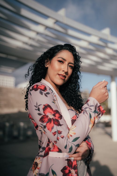 A Woman in Floral Dress