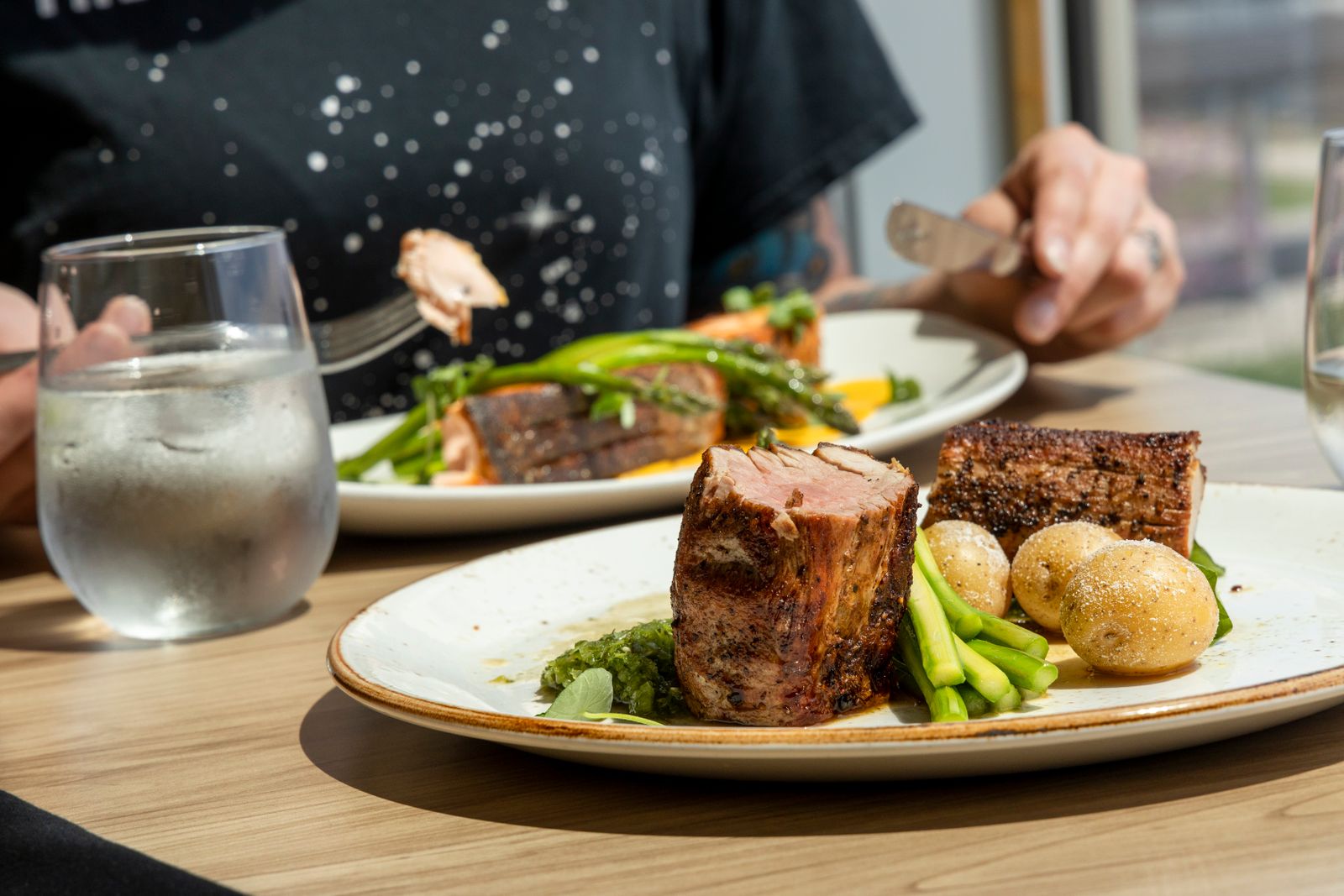 Plated restaurant food styled for the menu and social media