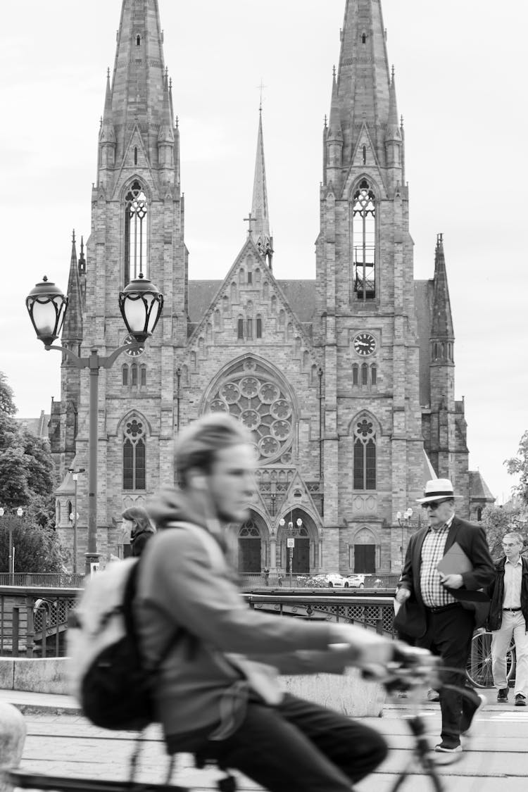 Grayscale Photo Of St. Paul's Church In France