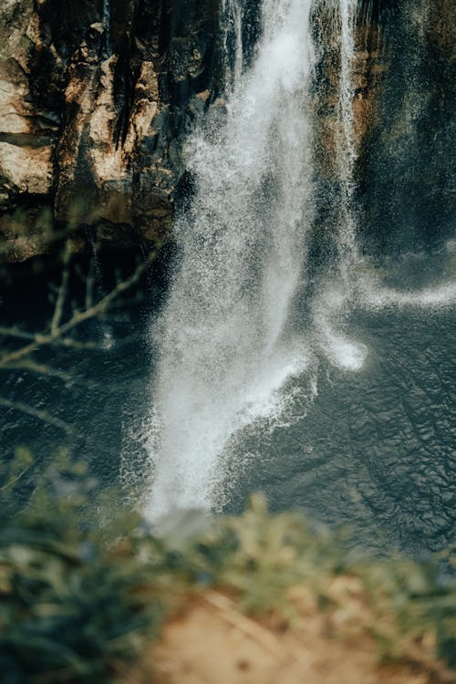 Waterfall Falling into a River