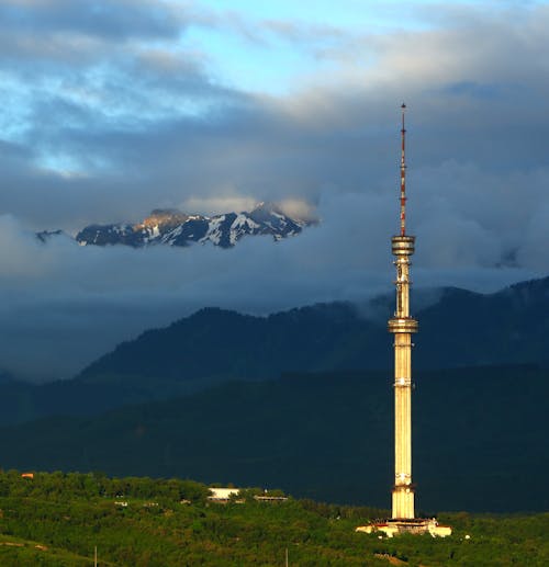 Tower on Mountain Landscape, Almaty Tower, Kazakhstan