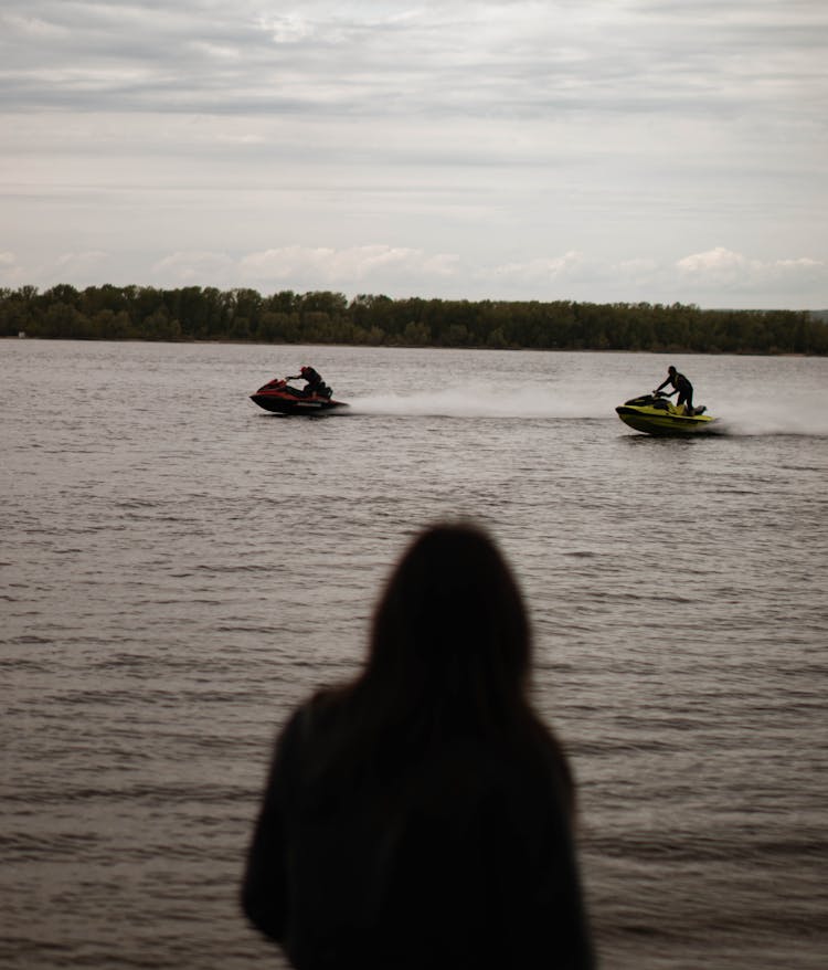 Lake With People On Jet Skis