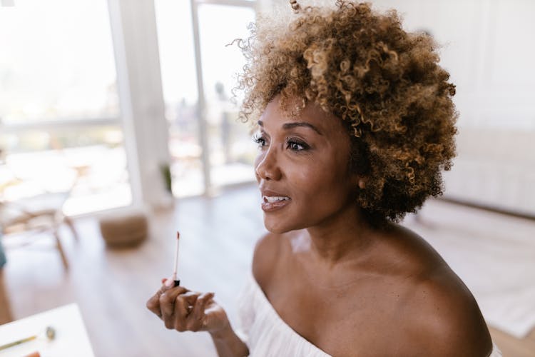 Woman Using Lip Blush