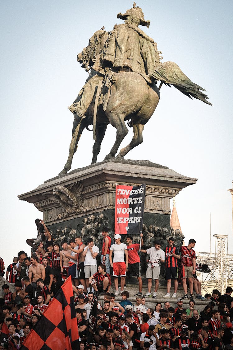 People Celebrating AC Milan Scudetto