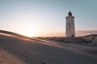 Rubjerg Knude Fyr at sunset in Denmark