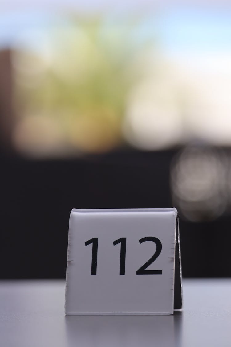 Order Number Plate On A Table 