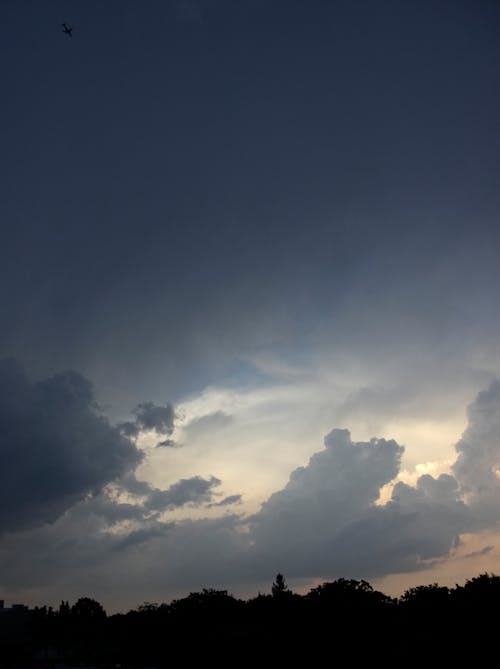 Free stock photo of dark clouds, orange sky