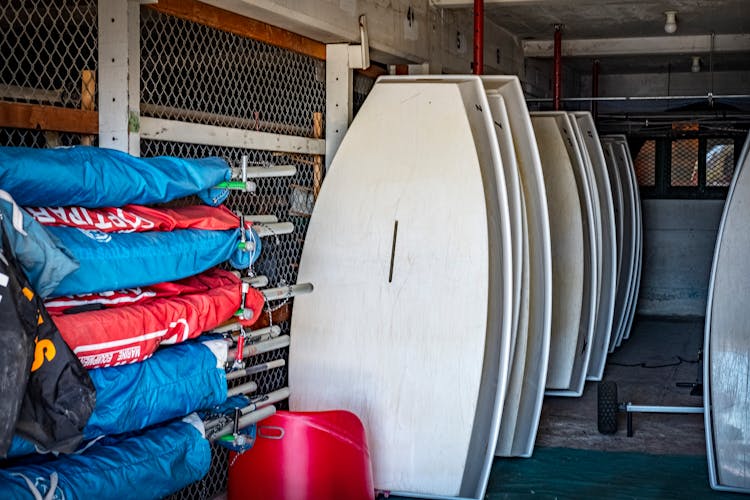 Boats Stored In Warehouse