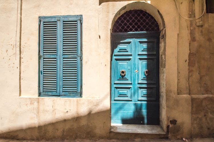 Blue Door And Blue Window