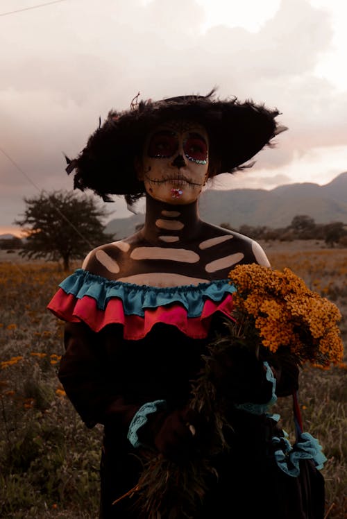 Scary Woman in the Flower Field 