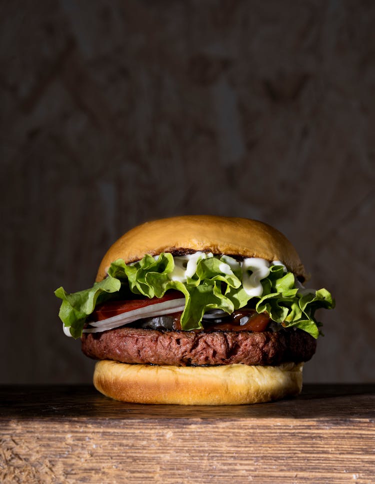 Close-Up Shot Of A Burger