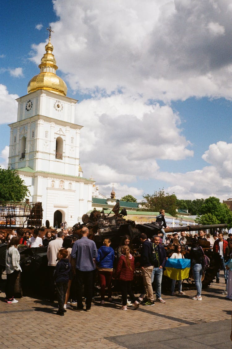 Protest Against The War On St. Michaels Square, Kyiv, Ukraine 