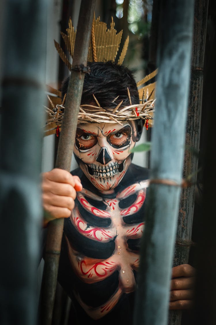 Man Dressed As Death During Catrina Celebration In Mexico