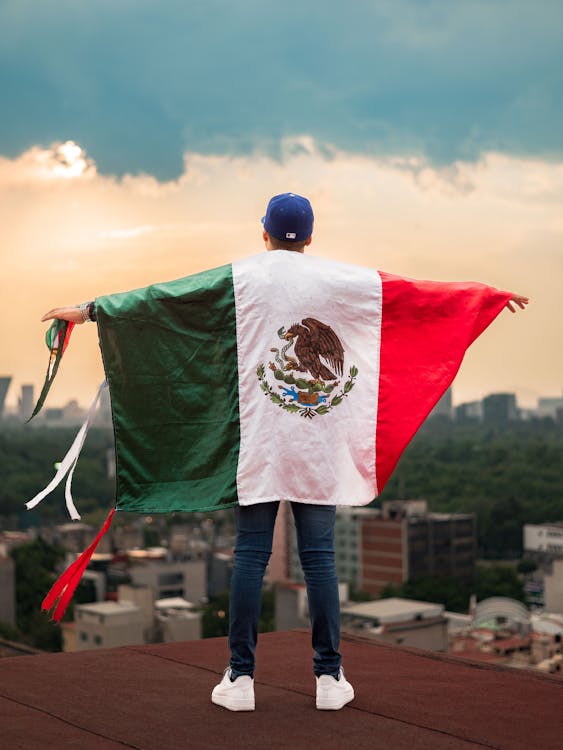 Back View of a Man with Mexican Flag · Free Stock Photo