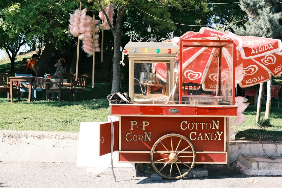 outdoor food business popcorn machine
